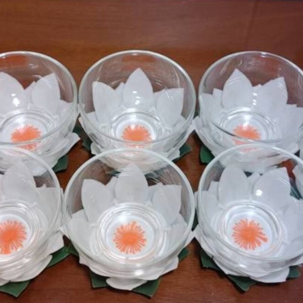 Retro 1950's Lotus Dessert Dishes By Rubel